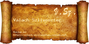 Valach Szilveszter névjegykártya